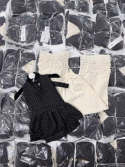 SET YẾM CỔ CHẤM BI THAN BỒNG KÈM QUẦN SUÔNG NỮ SẴN