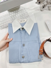 VÁY JEAN PHỐI CỔ KÈM ĐAI NỮ SẴN (SALE 150k)