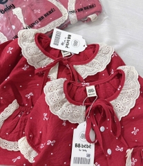 SET BỘ CỘC BÈO HOMEWEAR ĐỎ BÉ GÁI SẴN (SALE 49k)