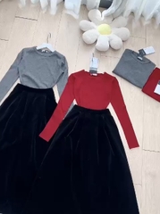 SET BỘ ÁO CV NHUNG XẾP LY NỮ THU ĐÔNG SẴN (SALE 145k)