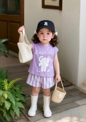 BỘ ELEPHENT VOI TÍM BÉ GÁI