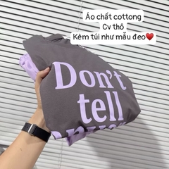 SÉT COTTON CHÂN VÁY TÍM KÈM TÚI