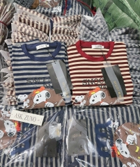 BỘ SNOOPY CHẤT ZIP KẺ XỊN FORM RỘNG NỮ THU ĐÔNG SẴN