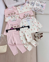 SET 2 BỘ GẤU CARO DÀI BÉ GÁI SẴN