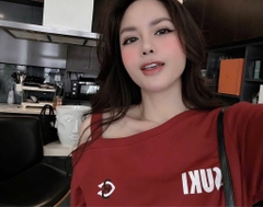 SET COTTON TÀU ÁO LỆCH ĐỎ NỮ SẴN