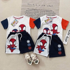 BỘ NHỆN MARVEL PHỔI TAY CAM THAN CHO BÉ TRAI NEW(SALE 60k)
