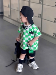 SET 2 BỘ BÉ TRAI KẺ CARO KHỦNG LONG SẴN