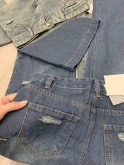 QUẦN JEAN NỮ SUÔNG RÁCH TÚI SAU SẴN (XẢ 79K )