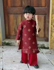 SET ÁO DÀI VẢI GẤM BÉ TRAI