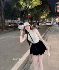 SET ÁO SÁT NÁCH NƠ CỔ CV XOÈ NỮ SẴN(XẢ 89k)