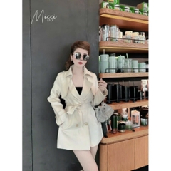 ÁO KHOÁC NỮ KAKI KÈM ĐAI THU ĐÔNG SẴN