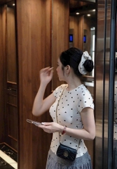 SET ÁO THUN TIM CHÂN VÁY KÈM CHUN BUỘC NỮ SẴN