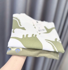 SÉT 2 BỘ COTTON CỘC KHỦNG LONG - GẤU TONE XANH BÉ TRAI( 70k)