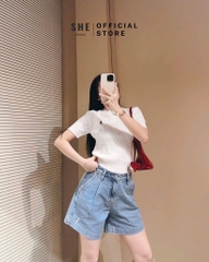 QUẦN SHORT JEAN NỮ XANH THÊU NGỰA SẴN (SALE 109k)