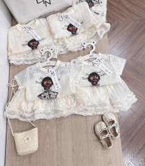 SET ÁO REN MIX CHÂN VÁY BÈO BÉ GÁI