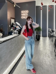 QUẦN JEAN NỮ SUÔNG NỐI GẤU SẴN (xả 79K)