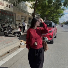 ÁO LEN CADIGAN KÈM GẤU QC NỮ