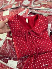 SET BỘ XÔ MUSLIN HOA NHÍ ĐỎ NỮ SẴN (SALE 115k)