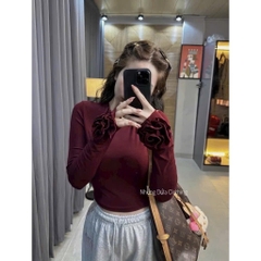 ÁO ZIP LÔNG TAY HOA NỮ THU ĐÔNG SẴN (xả 55k)