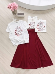 SET BỘ CV ĐỎ MIX ÁO CT NỮ SẴN