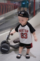 SET BỘ COTTON ĐEN PHỐI SỌC BOSTON 83 CHO BÉ TRAI