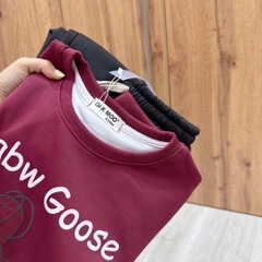 BỘ NỈ HAI DA ĐỎ GOOSE QUẦN ĐEN NỮ THU ĐÔNG SẴN