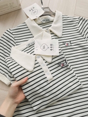 ÁO POLO LASCOTE KẺ PHỐI CỔ NỮ