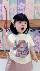 SET ÁO VÁY HỒNG BÉ GÁI KÈM MŨ