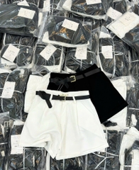 SET 2 QUẦN ĐÙI ĐEN TRẮNG KÈM BELT NỮ