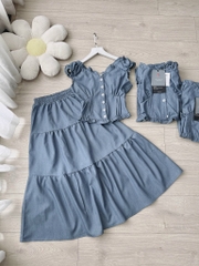 SET BÒ NỮ BIÊN NHẬT LI BÈO GẤU MIX CHÂN VÁY (KH ĐẶT SLL)
