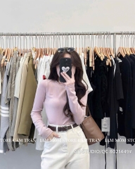 SET 3 ÁO DÀI TAY CỔ TRÒN TRƠN ĐEN BE HỒNG NỮ THU ĐÔNG SẴN