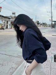 ÁO SƠ MI XANH THAN THÊU NGỰA DÀI TAY NỮ SẴN( XẢ 75k )