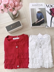 SET ÁO PHỐI BÈO 2 MÀU KÈM QUẦN SHORT TAFFTA NỮ