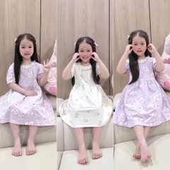 SET 2 VÁY COTTON GẤU TONE BE TÍM BÉ GÁI (TĂNG GIÁ)(XẢ 95k)