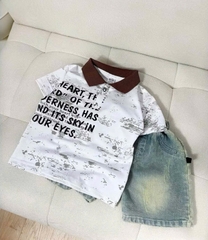 SÉT ÁO POLO LOANG QUẦN NGỐ JEAN ỐP TÚI CHO BÉ TRAI