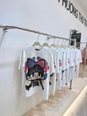 ÁO PHÔNG COTTON TÀU IN HÌNH CÔ GÁI NỮ
