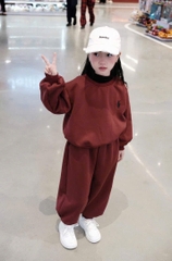 BỘ DÀI NỈ ĐỎ THÊU NGỰA NHÍ SIZE ĐẠI BÉ TRAI BÉ GÁI