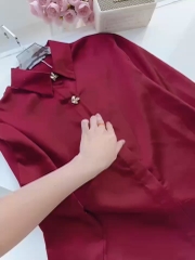 ÁO SƠ MI LỤA ZARA ĐỎ CÚC KIỂU NỮ SẴN (SALE 75k)