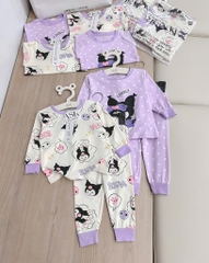 SET 2 BỘ DÀI TÍM CHẤM BI KURUMI BÉ GÁI