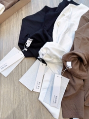 SET 3 ÁO ZIP LÔNG GIỮ NHIỆT ĐEN TRẮNG BE NỮ THU ĐÔNG SẴN