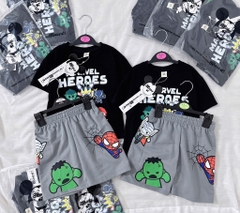 BỘ MARVEL HERO ĐEN GHI SIÊU CHẤT BÉ TRAI SẴN(XẢ 49k)