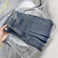 CHÂN VÁY BÒ XẾP LY TRƯỚC SẴN