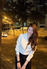 ÁO SƠ MI CELINE HỒNG TRẮNG DÀI TAY NỮ