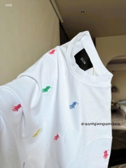 ÁO PHÔNG THÊU TRÀN NGỰA POLO 2M THAN TRẮNG NEW CHO NỮ
