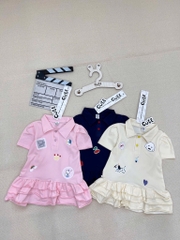 VÁY POLO CỔ BẺ 3 TẦNG HÀN QUỐC CHO BÉ GÁI
