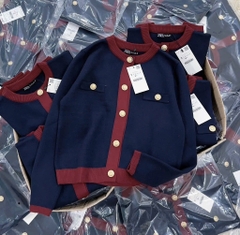 ÁO LEN CDG PHỐI MÀU THAN VIỀN ĐỎ NỮ THU ĐÔNG