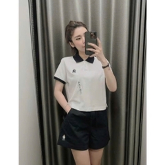 ÁO POLO NỮ CỔ BẺ THÊU GẤU SẴN