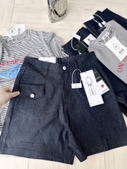 SET QUẦN JEANS NẮP TÚI ÁO KẺ NỮ SẴN