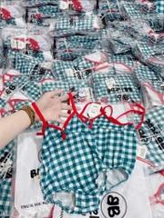 ĐỒ BƠI - BỘ BƠI 2 DÂY KẺ XANH BÉ GÁI SẴN
