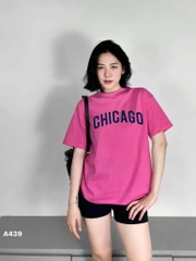 ÁO PHÔNG HỒNG CHICAGO CỘC TAY NỮ